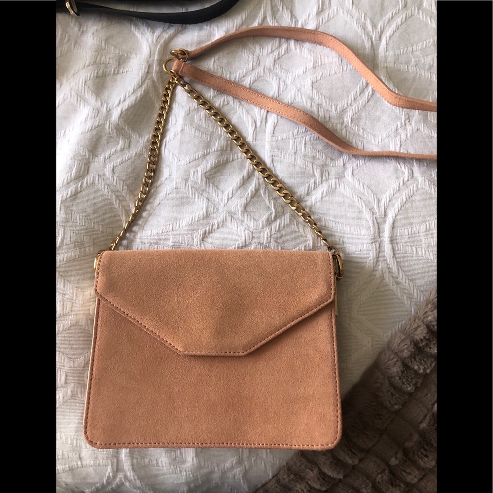 Ann Taylor crossbody suede blush bag